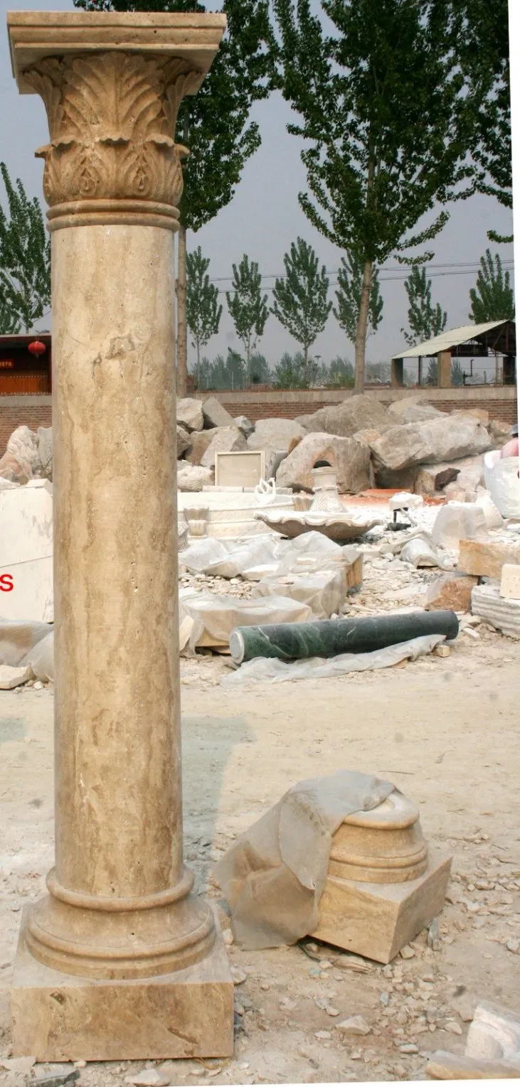 Beige Stone Sculpture Marble Column (SY-C022)