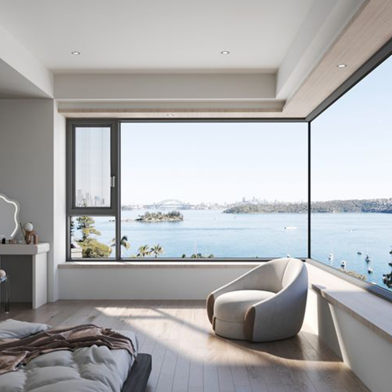 Floor-to-Ceiling Window in Living Room Double-Layer Nfrc Certificated Fly Screen Added