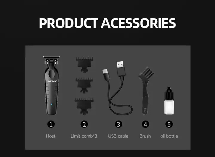 Professional USB Rechargeable Cordless Barber Hair Clipper