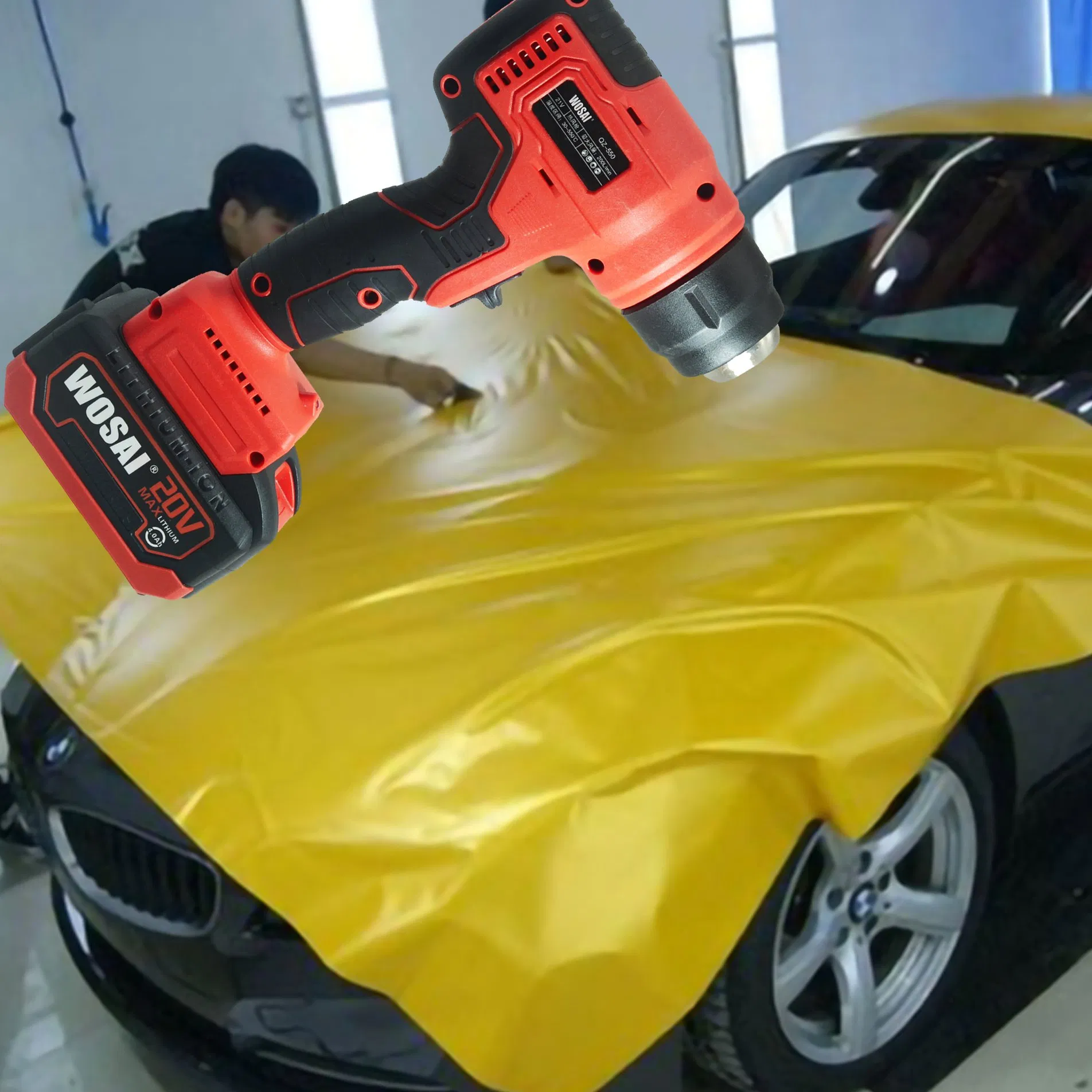 20V Battery Cordless Hot Air Gun Heating Element Heater Coil Shrink Wrap Machine with Heat Gun