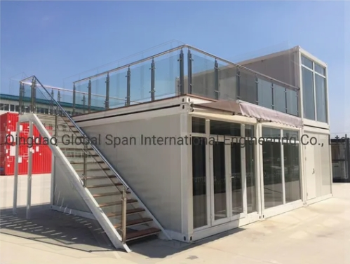 Imitation Wood Grain Double Storey Dormitory Modular Prefabricated Houses Prefab Home Container House