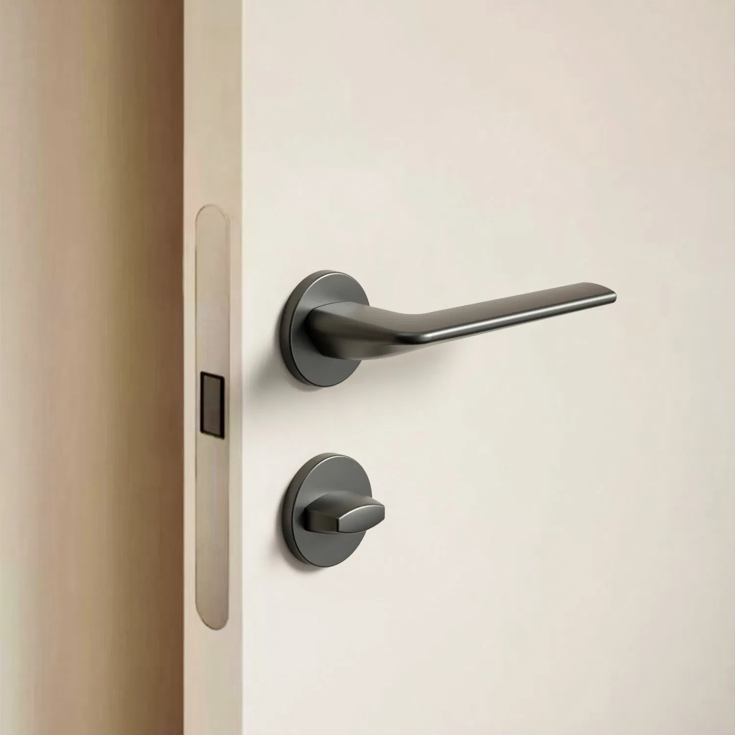 Premium Minimalist Zinc Alloy Lever Door Handle for Interior Wooden Doors Customized at Factory Price
