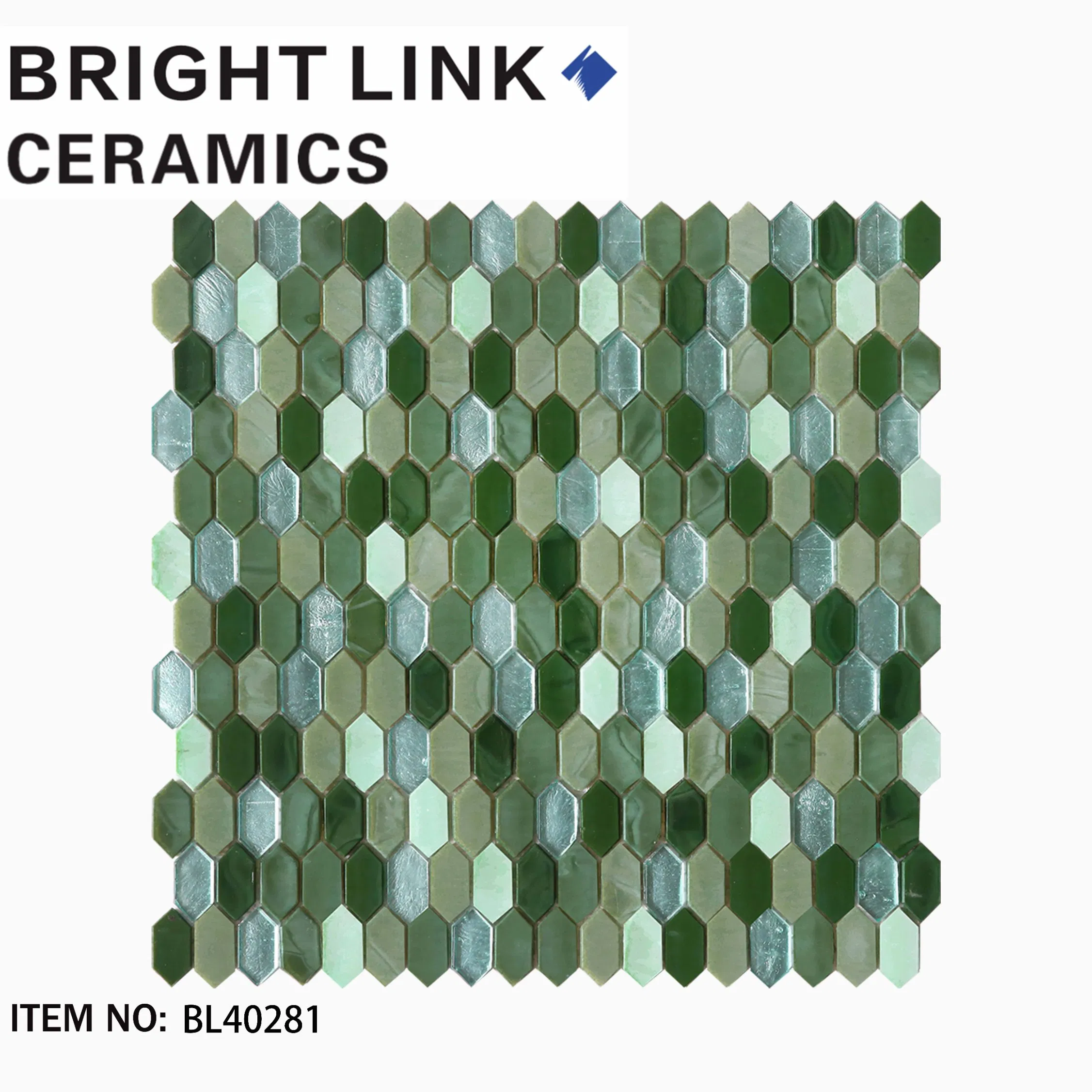 Синяя стеклянная мозаика для стен и пола, 15x31 мм