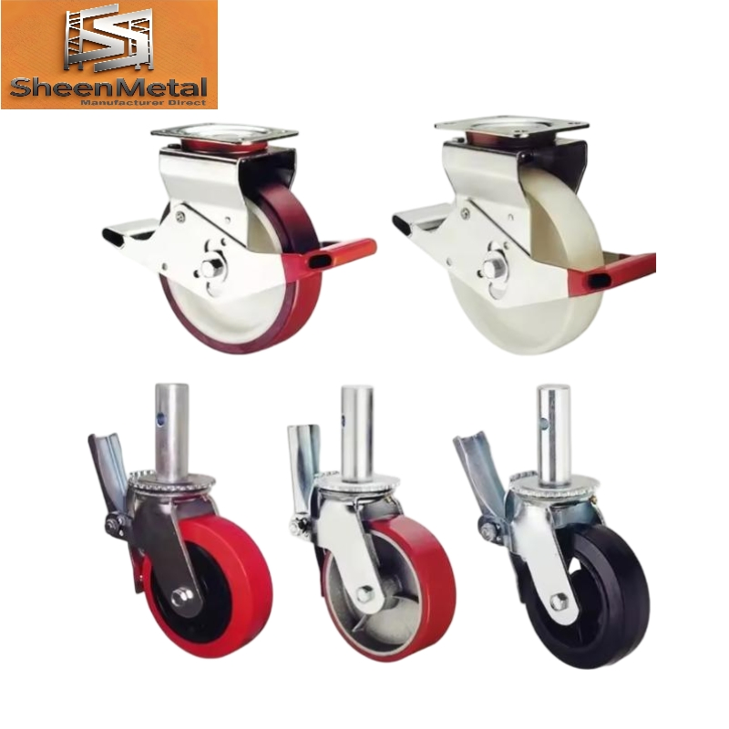 Stardrawing 5inch Indoor Round Stem Scaffolding Caster Wheel
