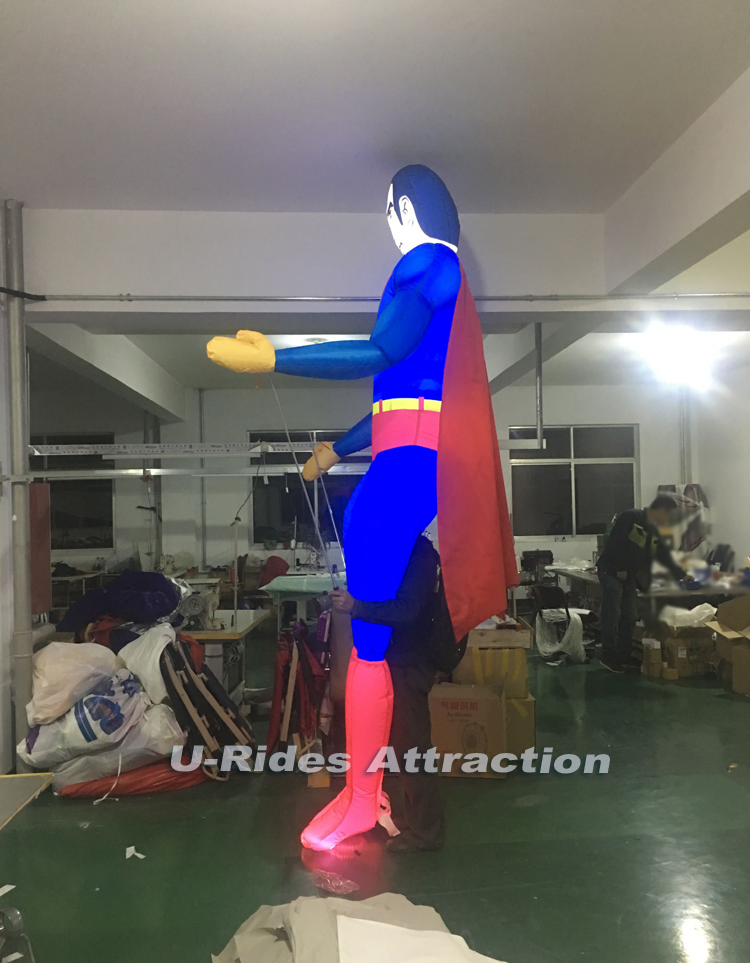 Specially design Inflatable moving superman / walking superman cartoon for promotion