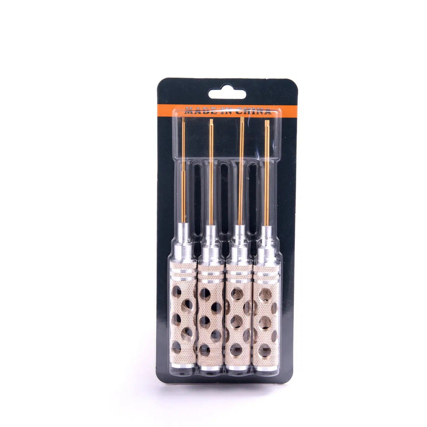 Golden Honeycomb Handle Titanium Steel Hex Screwdriver Wrench 4PCS Kit