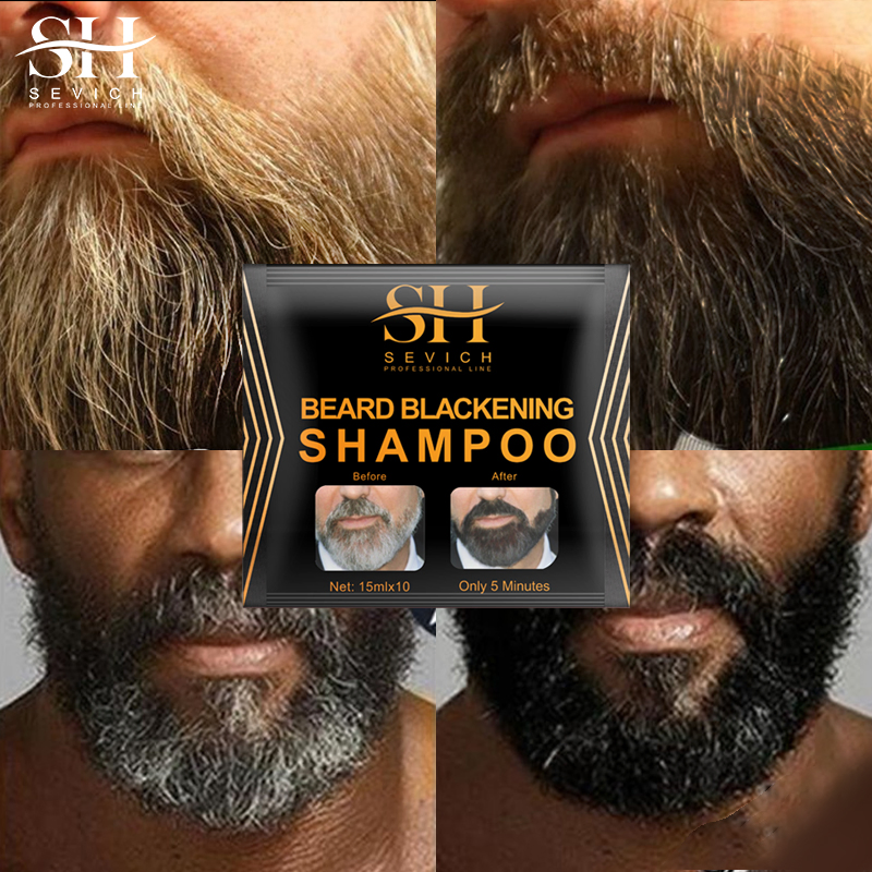Natural Beard Hair Beard Black Dye Shampoo Permanent Dye Shampoo Covering Gray Beard