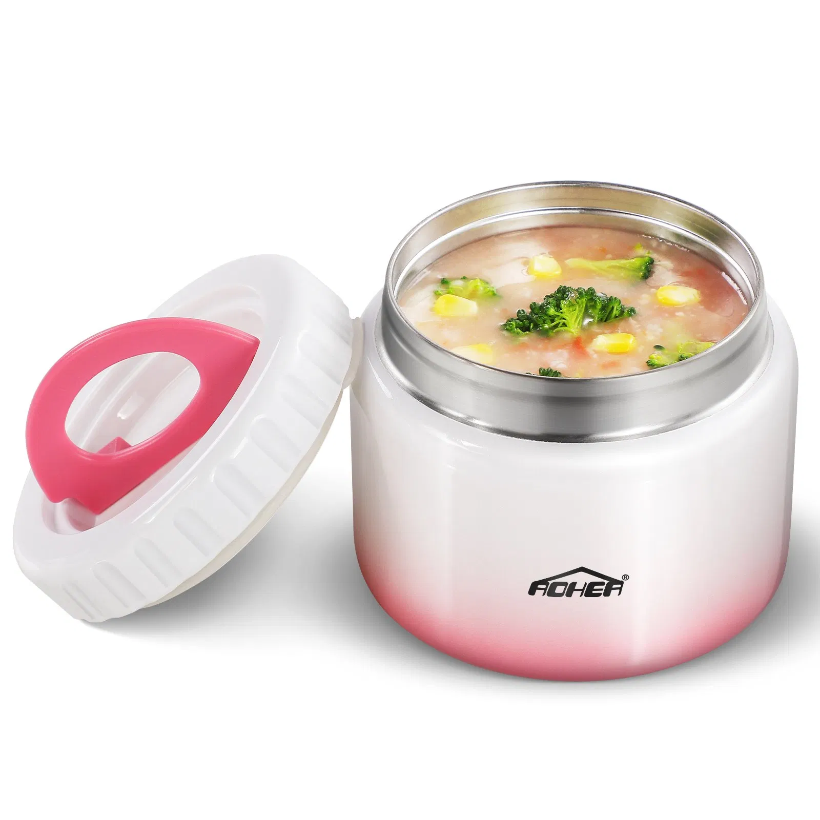 Aohea 350ml/250ml Food Grade Sleek Stainless Steel Insulated Food Jar for Thermal Dining