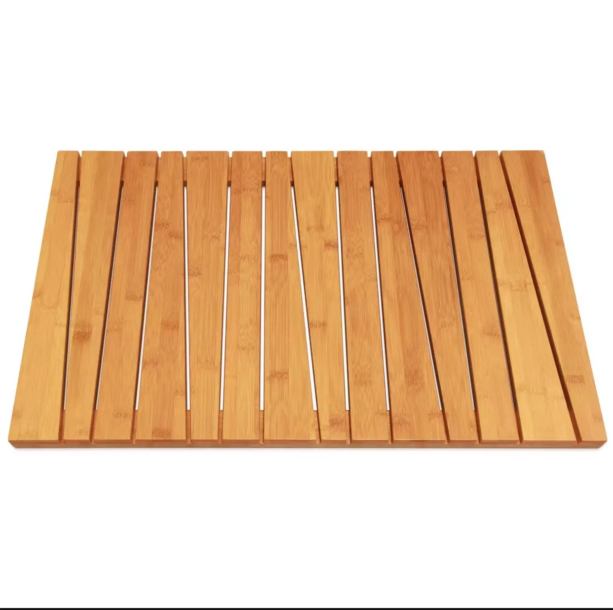 Wholesale Large Bamboo Wood Outdoor Pool Kitchen Bathroom Anti Slip Water Resistant Eco Natural Bath Mat