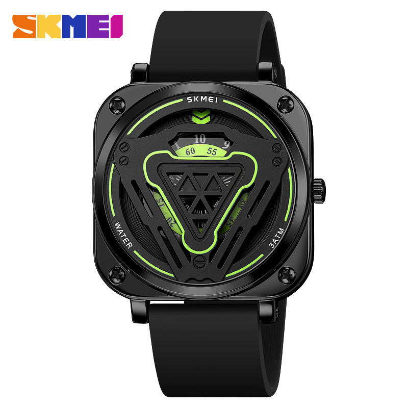 Skmei 2107 Alloy Case Soft Silicone Strap Fashion Design Men Quartz Wristwatch