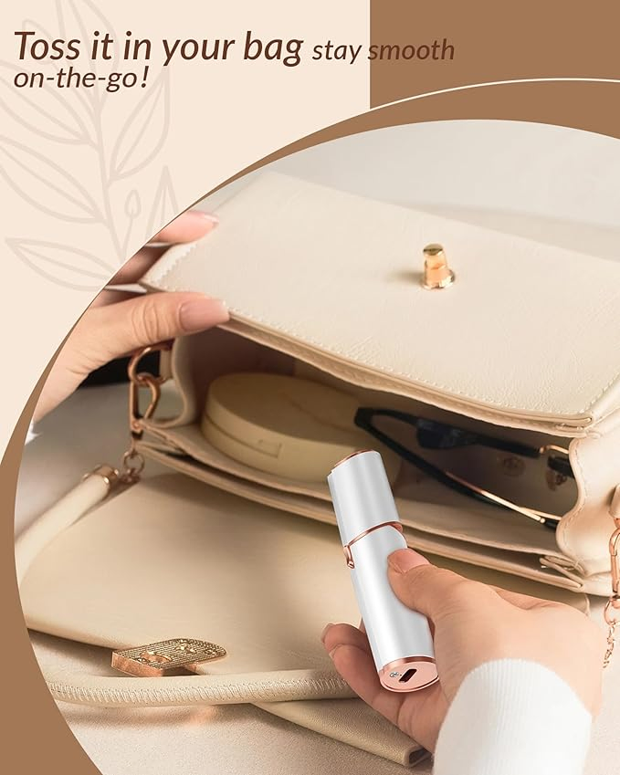 Facial Hair Removal for Women: Painless Rechargeable Face Shaver Electric Hair Remover Device for Peach Fuzz Upper Lip Chin