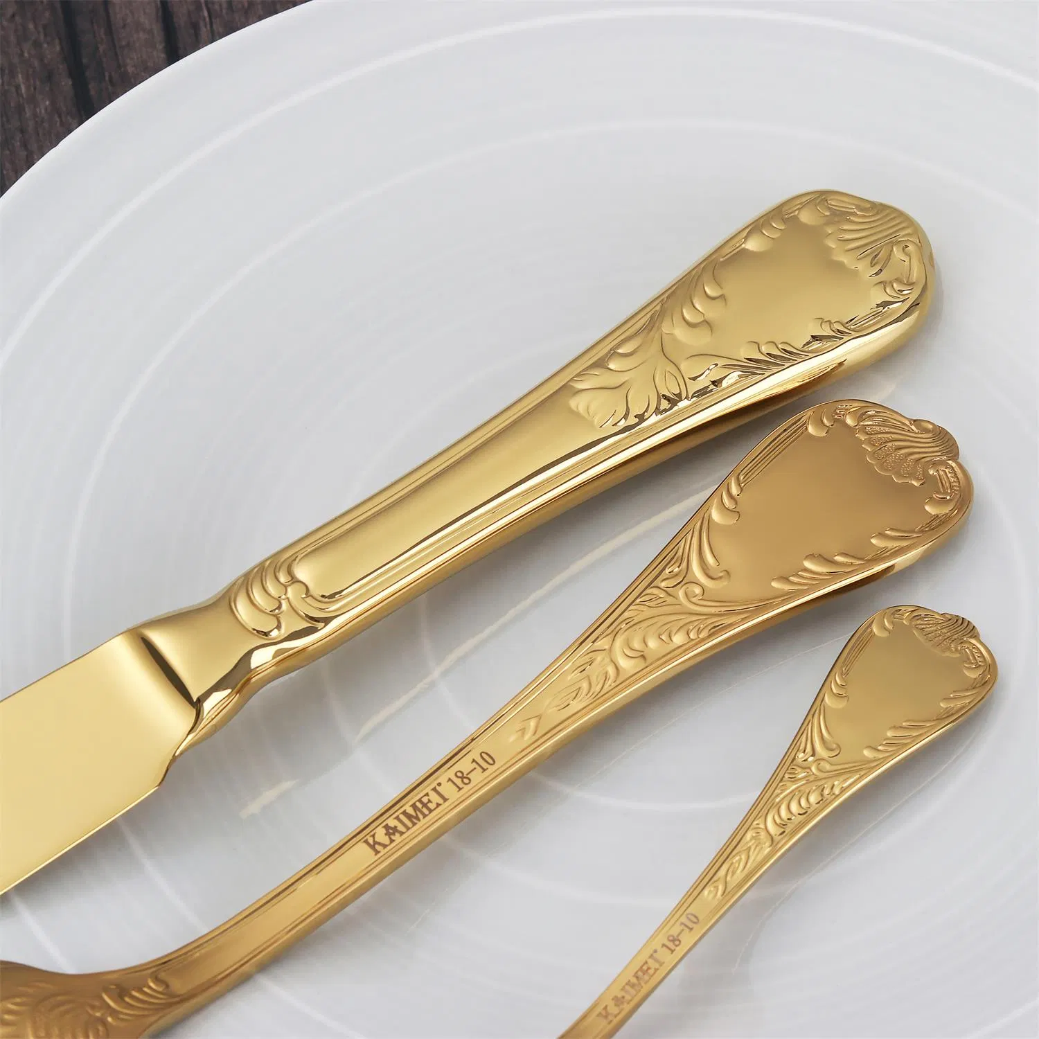 Gold PVD Stainless Steel Dinner Set with Giftbox for Hotal/Restaurant/Home Knife Fork Spoon