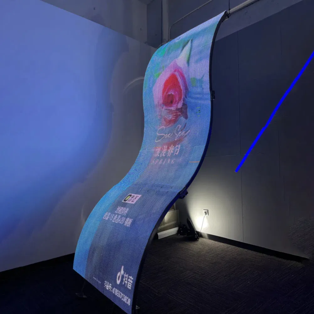 Low Power Consumption Transparent Flexible LED Display for Shopping Malls