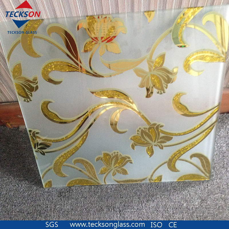 3.5mm Decorative Titanium Ice Flower Frosted Design Art Pattern Glass