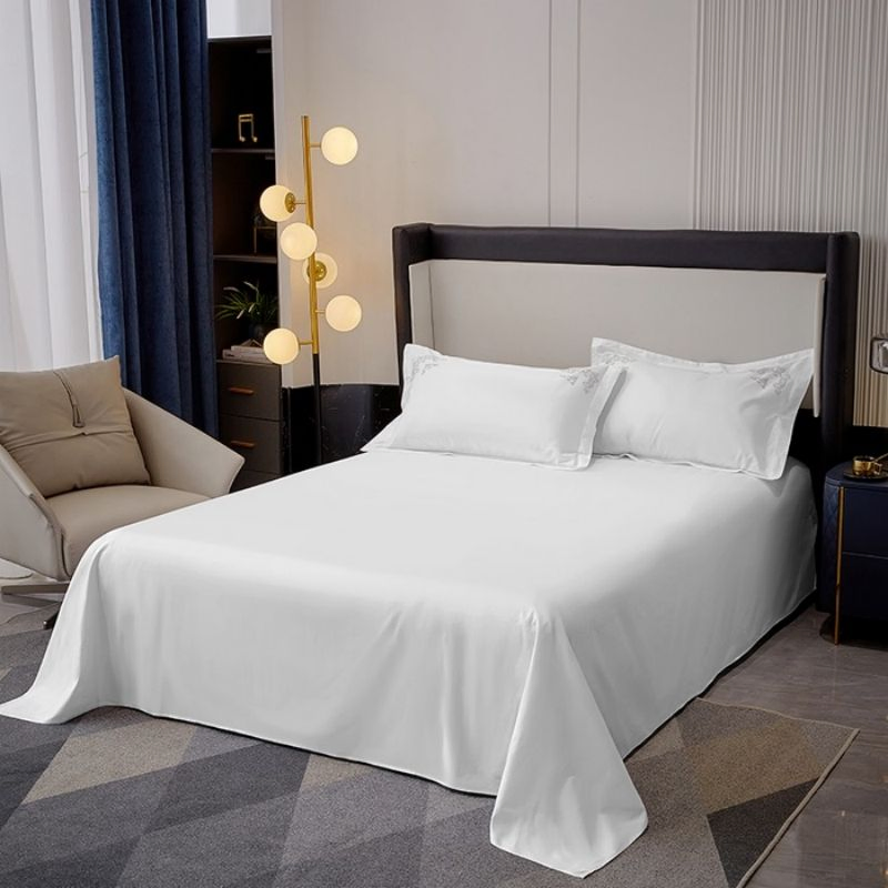 ODM/OEM Thickened Hotel Homestay White Brushed Embroidery Duvet Quilt Comforter Cover Bed Sheets Double Coverlets Pillowcases Four-Piece Polyester Bedding Set