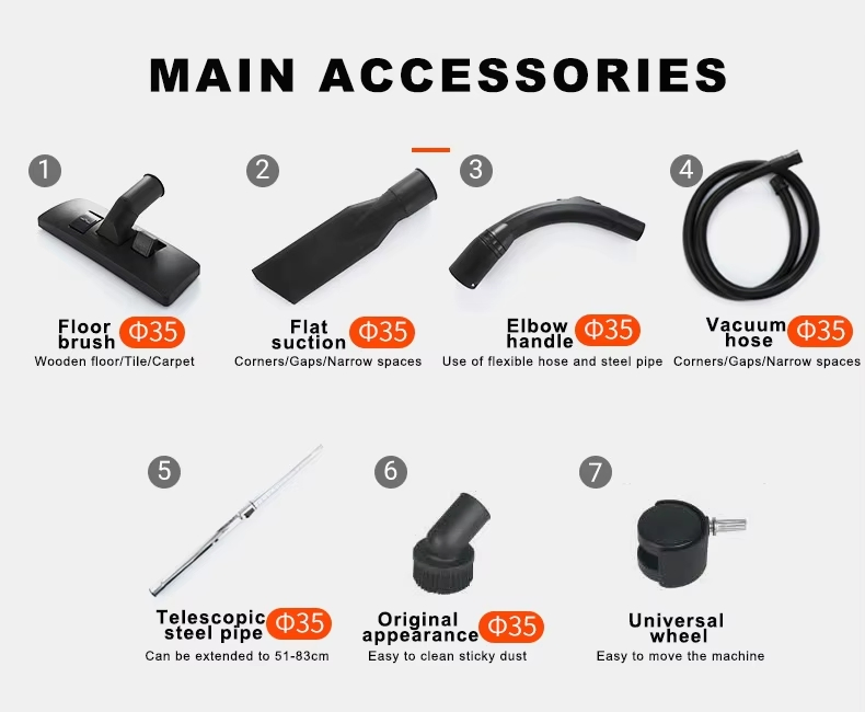 1500W Large Capacity Wet Dry 30L Floor Brush Tool Smart Vacuum Cleaner