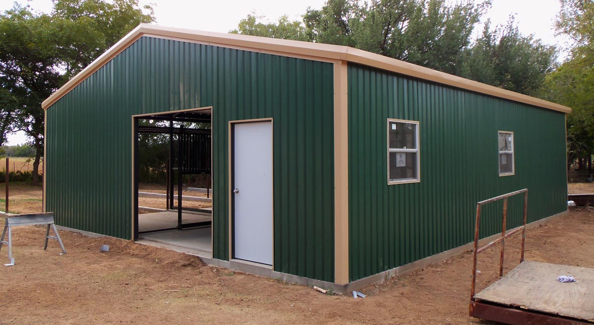 Green Color Metal Sheet Garage