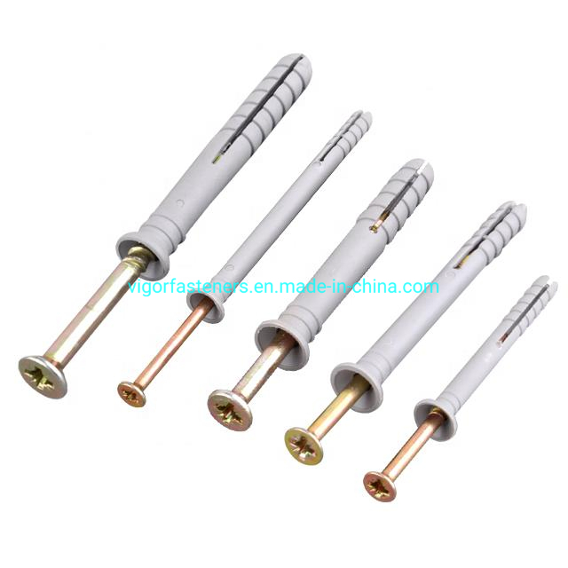 Factory Price Plastic Nylon Hammer Drive Fixing Anchor with Nail Plastic Nylon Anchor Wall Plug Wall Anchor Plastic Drywall Anchor