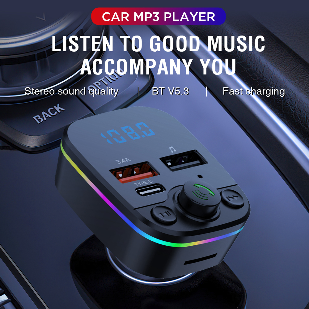 FM трансмиттер автомобильный Bluetooth MP3 USB быстрая зарядка