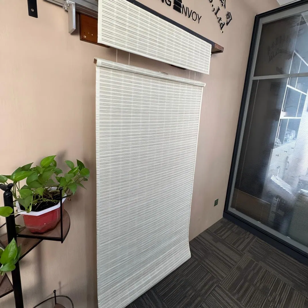 Top Down Bottom up Light Sunscreen Cordless Natural Woven Roman Shades