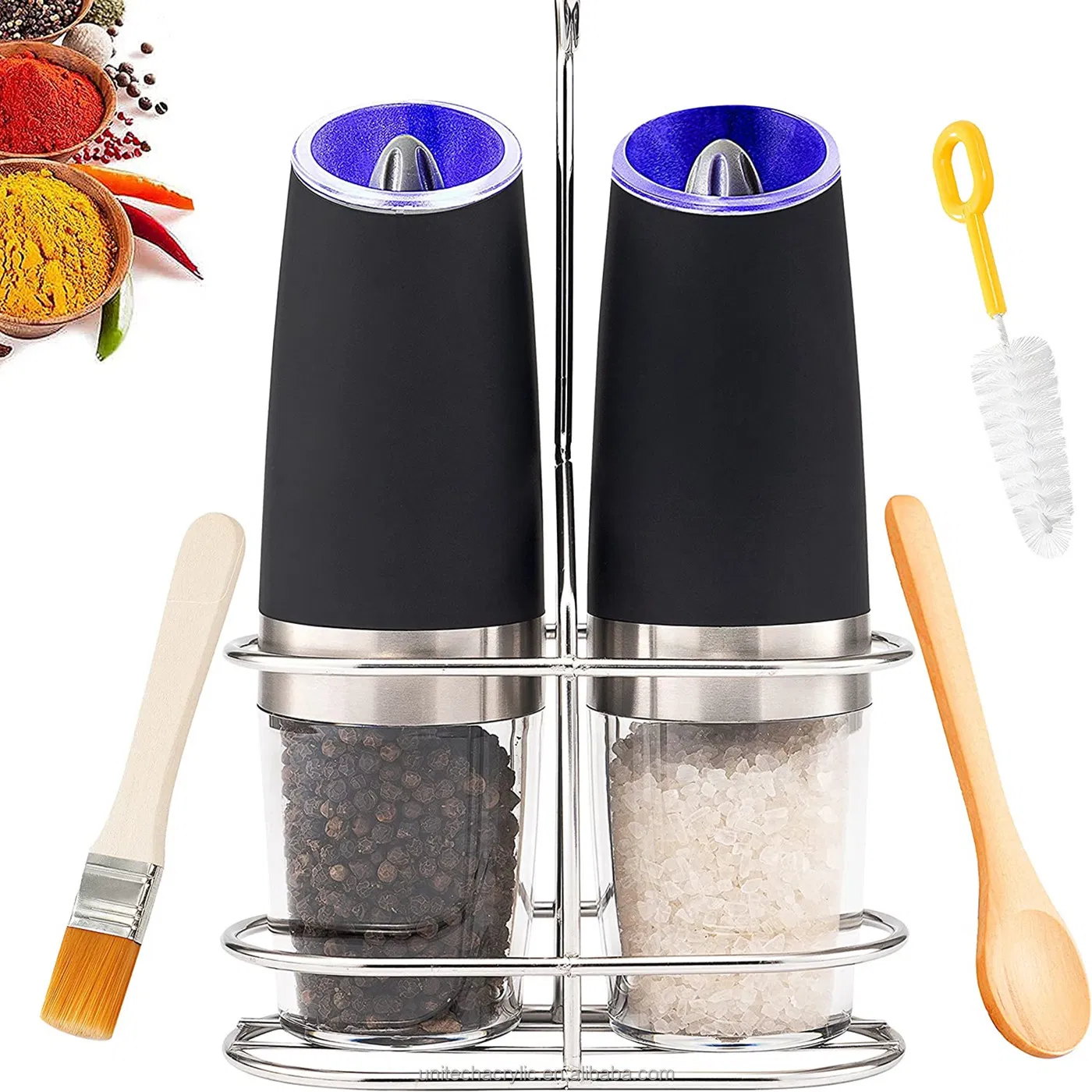 Wholesale Electric Stainless Steel Automatic Gravity Sensor Salt and Pepper Grinder