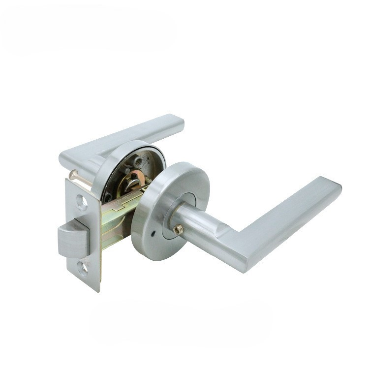 Round Channel Bedroom Door Handle Set Zinc Alloy Handle Lock Indoor Lever Handle Lock