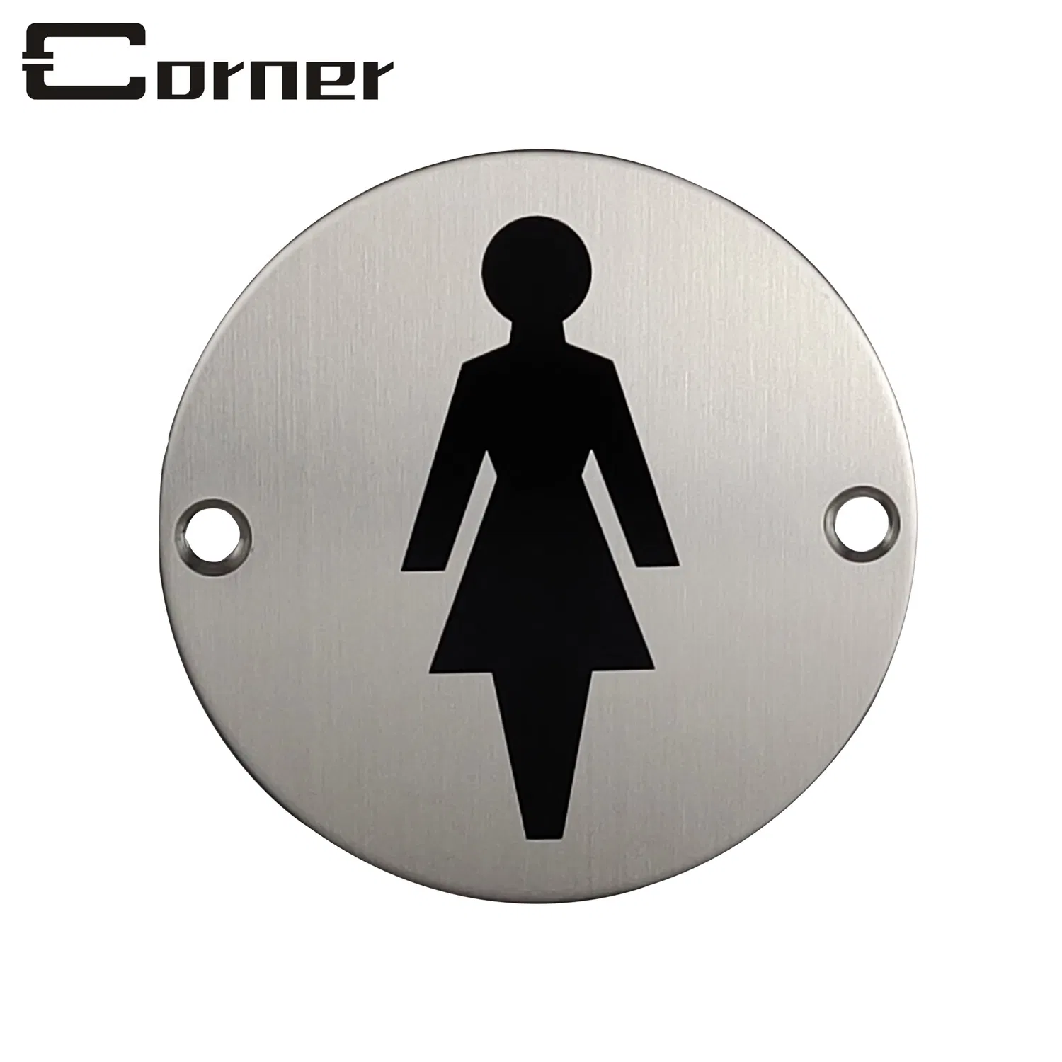 Silk-Print Wholesale Stainless Steel 201 Custom Symbol Sign Plate with Two Screws