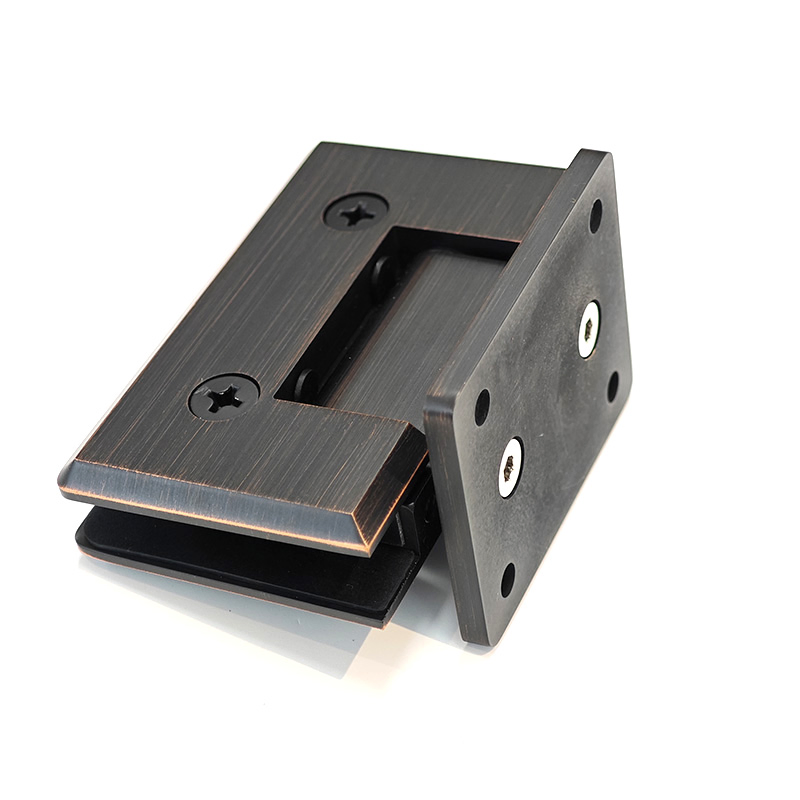 Brass Modern Frameless Glass Door Hinge with Screw Installation for Bathroom Shower 90 Degree Fixtures