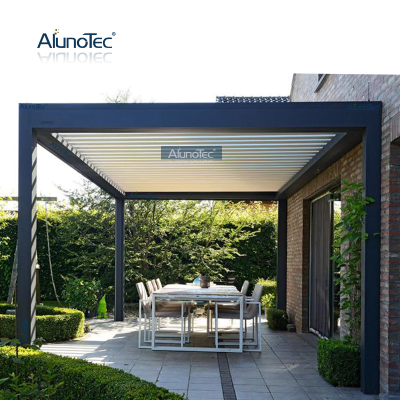 Manual Patio Cover Louvred Roof Garden Canopy Awning Motorized Gazebo Outdoor Carport Cover Aluminium Pergola