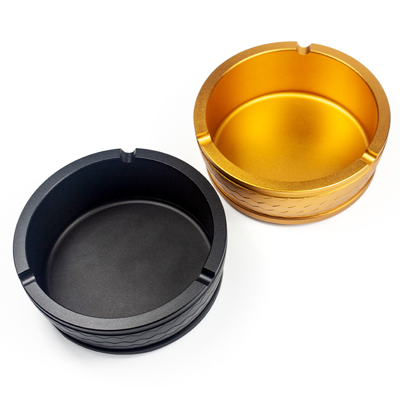 Smoking Accessories 106mm Outer Diameter Wave Design Metal Round Aluminum Smoking Ashtray