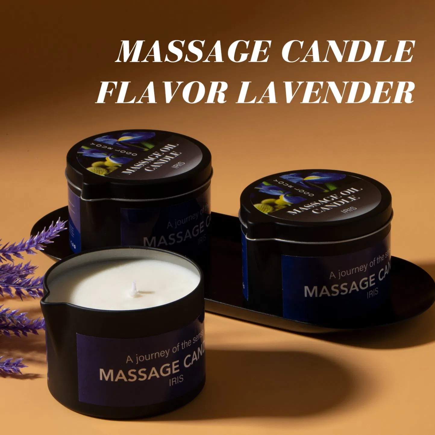Soybean Wax Warming Massage Candle for Stress Relief Skin Moisturizing