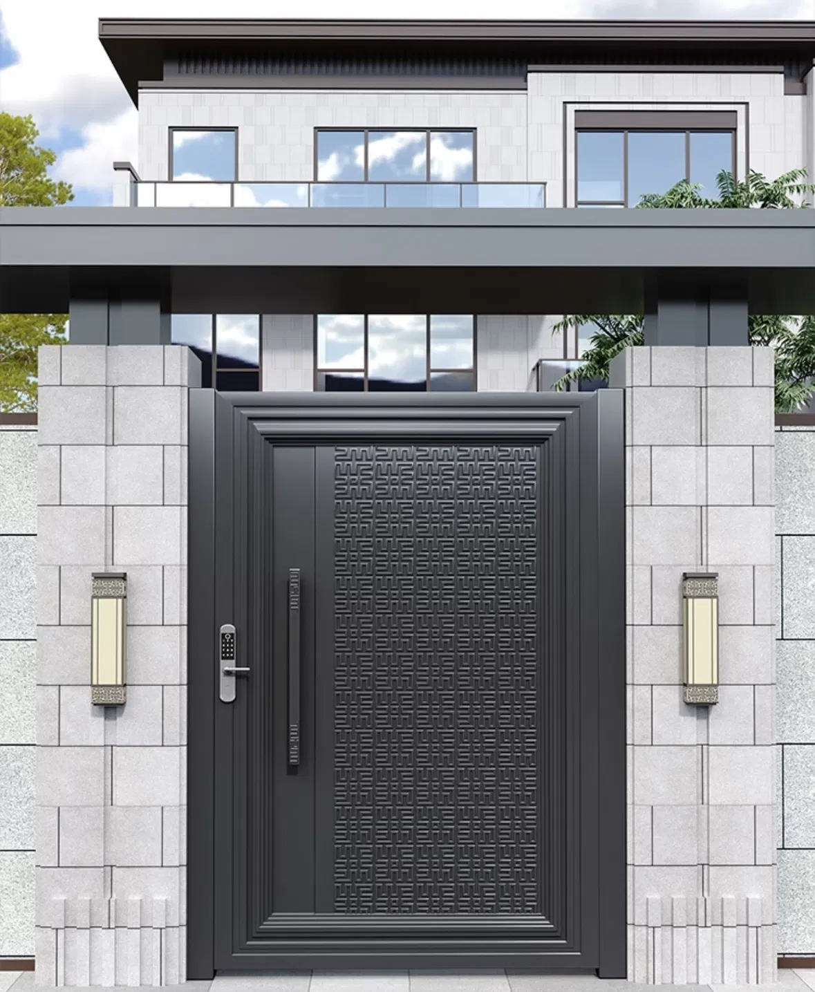 Customizable Minimalist Aluminum Art Gate with Intricate Designs