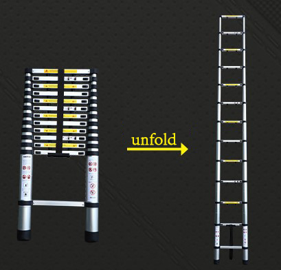 2.6m GS Approved Anti-Corrosion Coating for Factory Assembly Line High Reach Telescopic Ladder