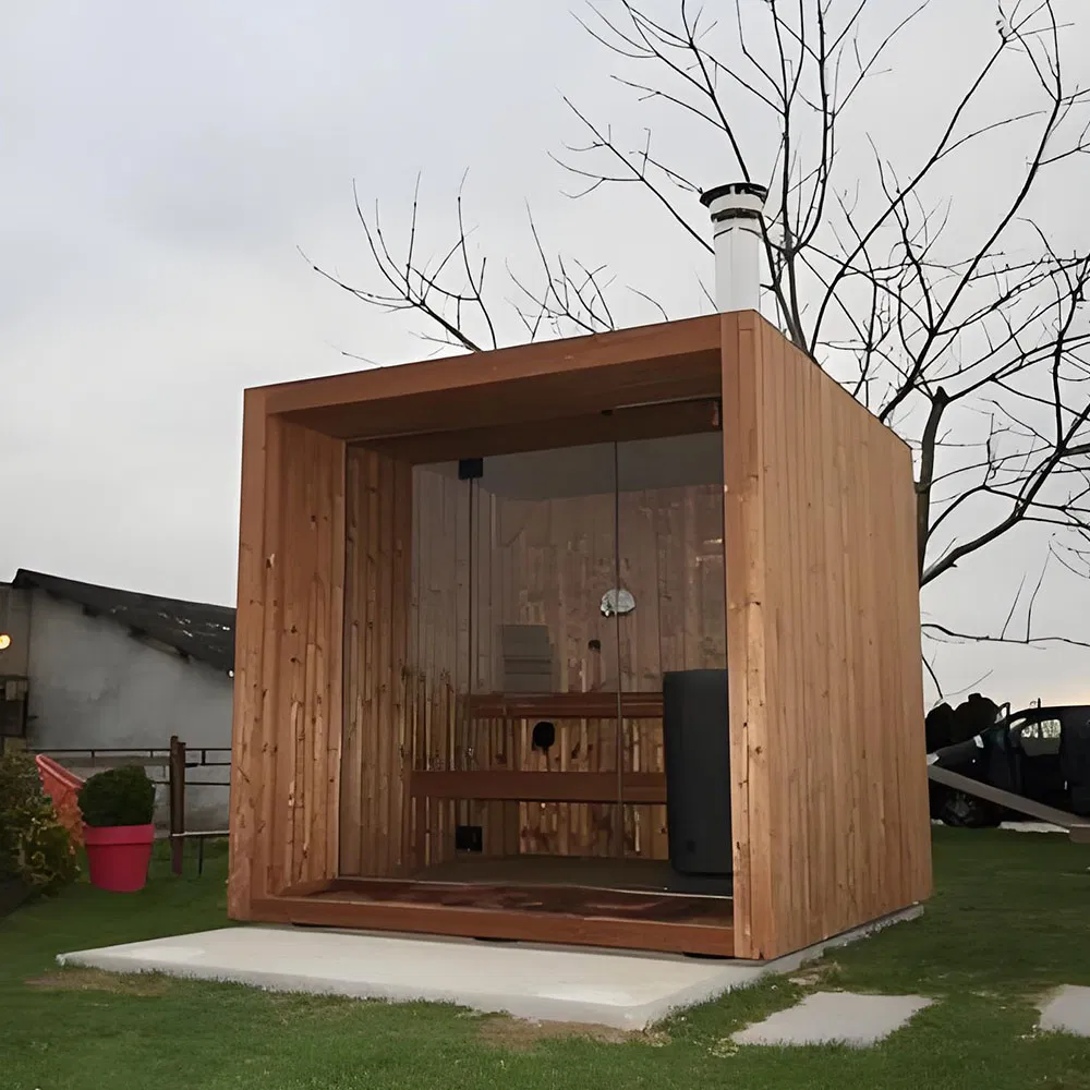 Премиум сауна для улицы из двойной хемлока на 4-6 человек