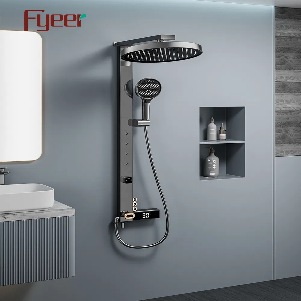Fyeer Smart Digital Thermostatic Shower Set with Lumbar Massage SPA
