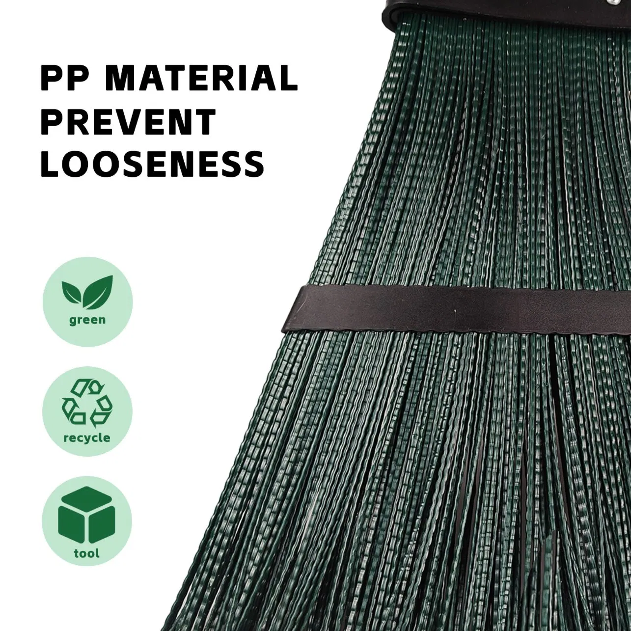 Outdoor Retractable Large Leaf Besom Hard-Bristled Broom Cleaning Tools for Courtyard