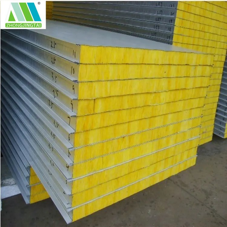 Fireproof 50mm Rock Wool Sandwich Wall Panel Low Price Insulated Rock Wool Sandwich Panel High Density Rock Wool Panels