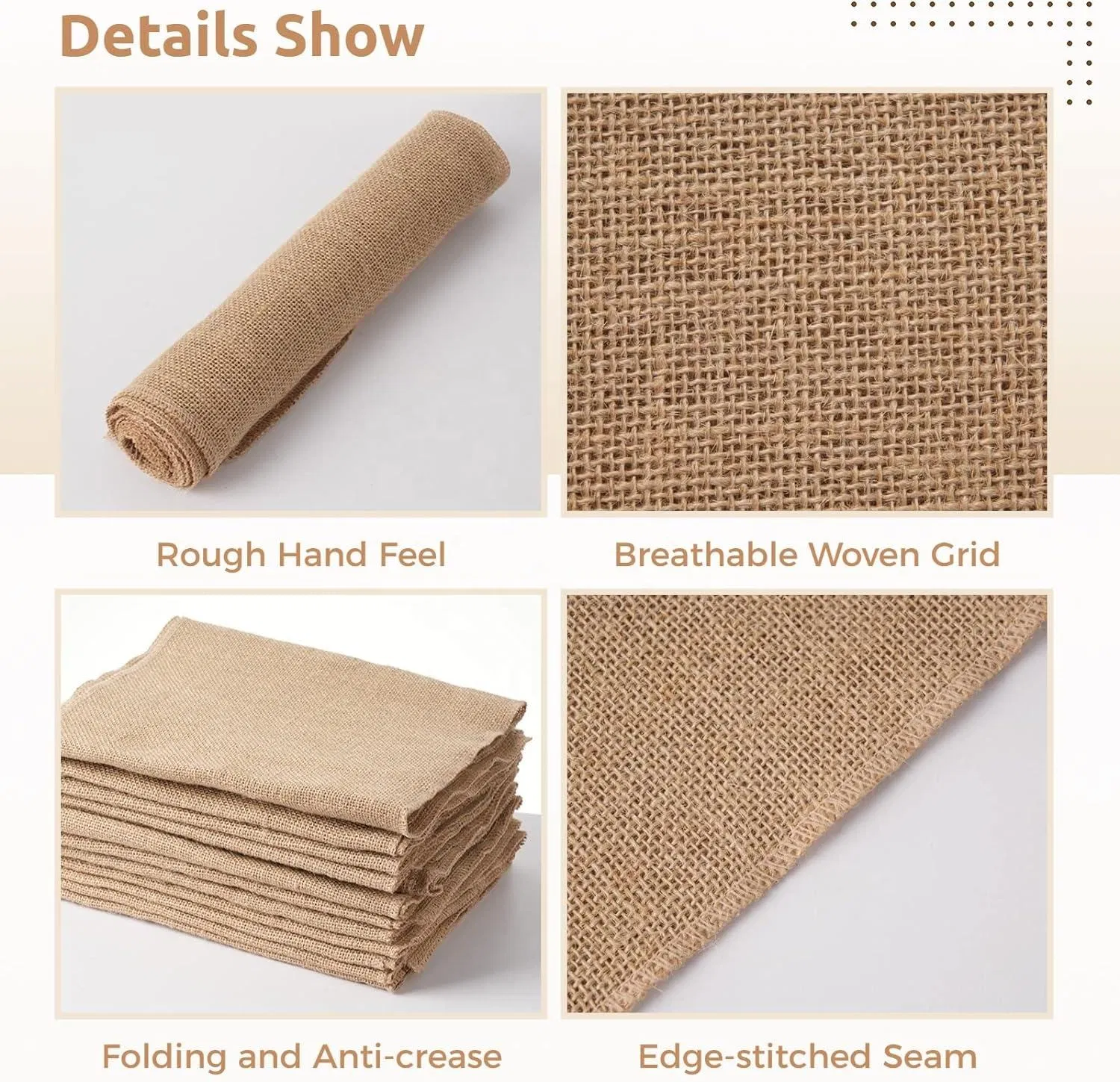 Burlap Table Runner 100%Jute Vintage 12 Inches10m Wedding Decore