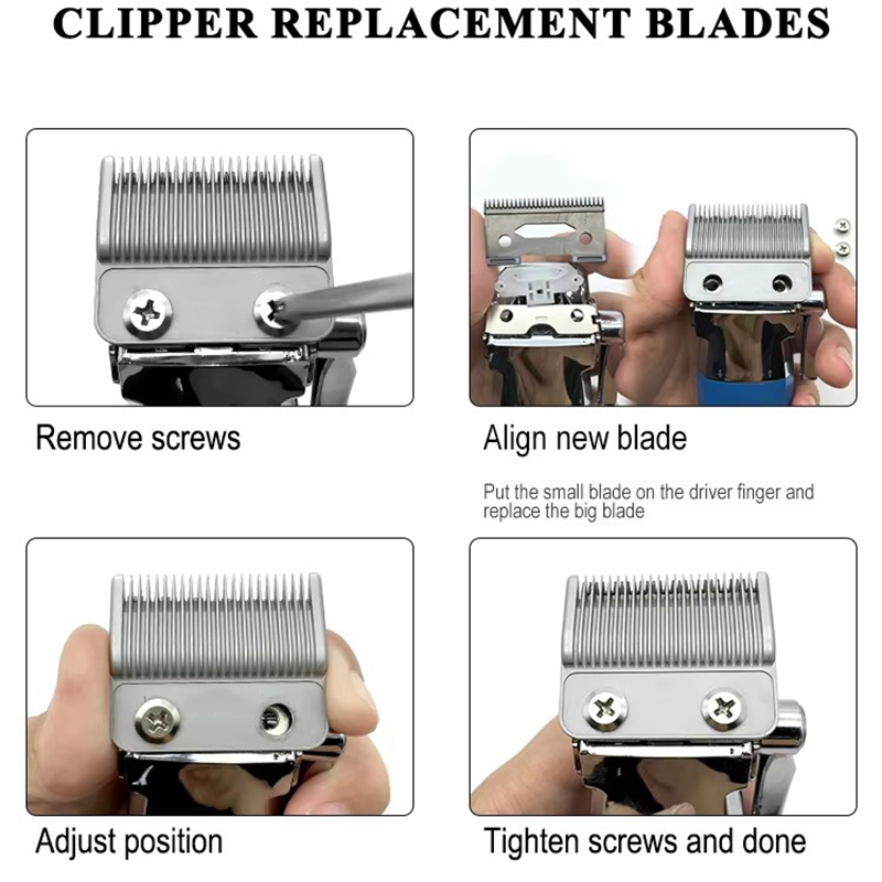 Reusable Durable Compatible Stationary/Moving Hair Clipper Blade for Hair Trimmer/Clipper Assembly Accessories