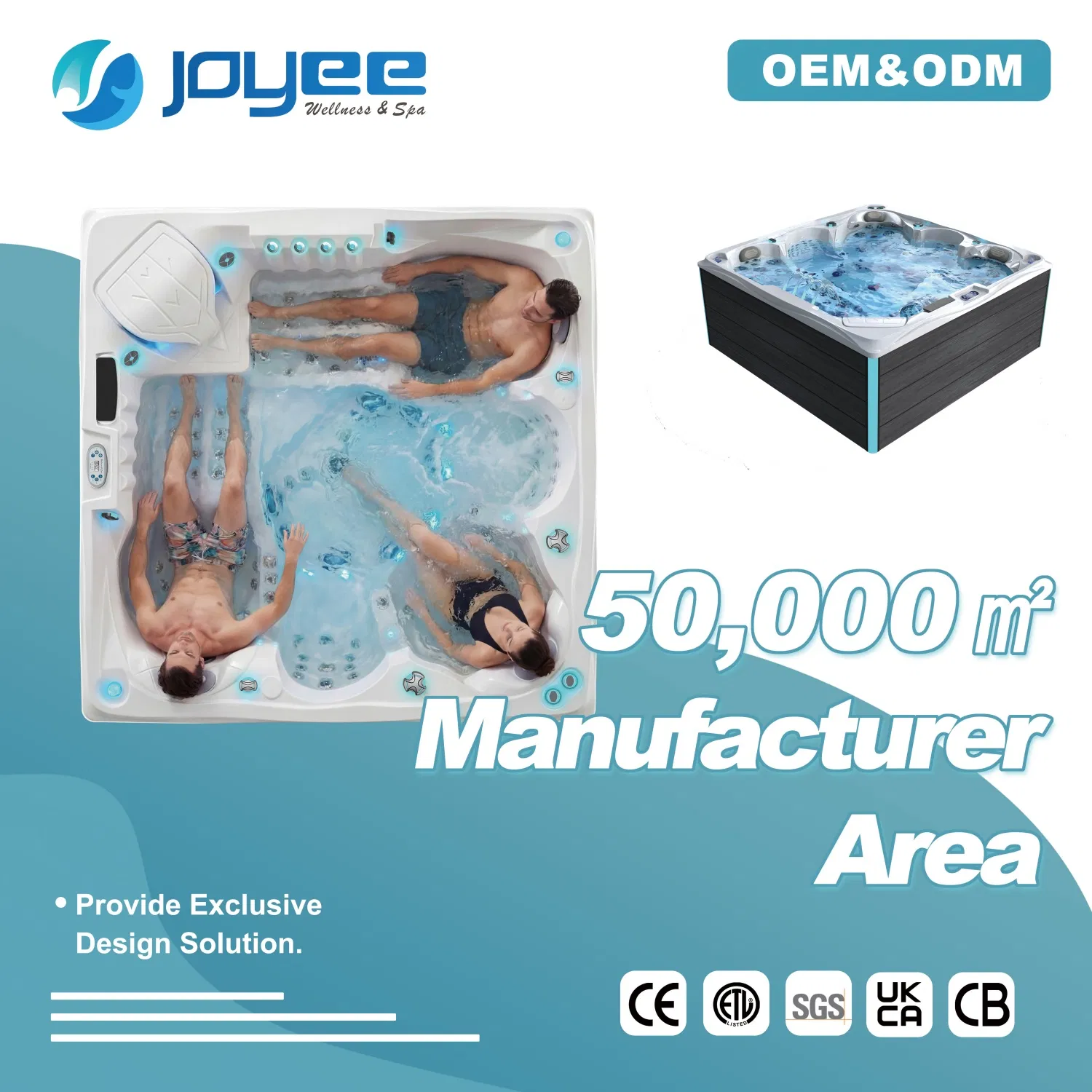 Joyee 5 Persons Garden Outdoor Massage Whirlpool SPA Hot Tub