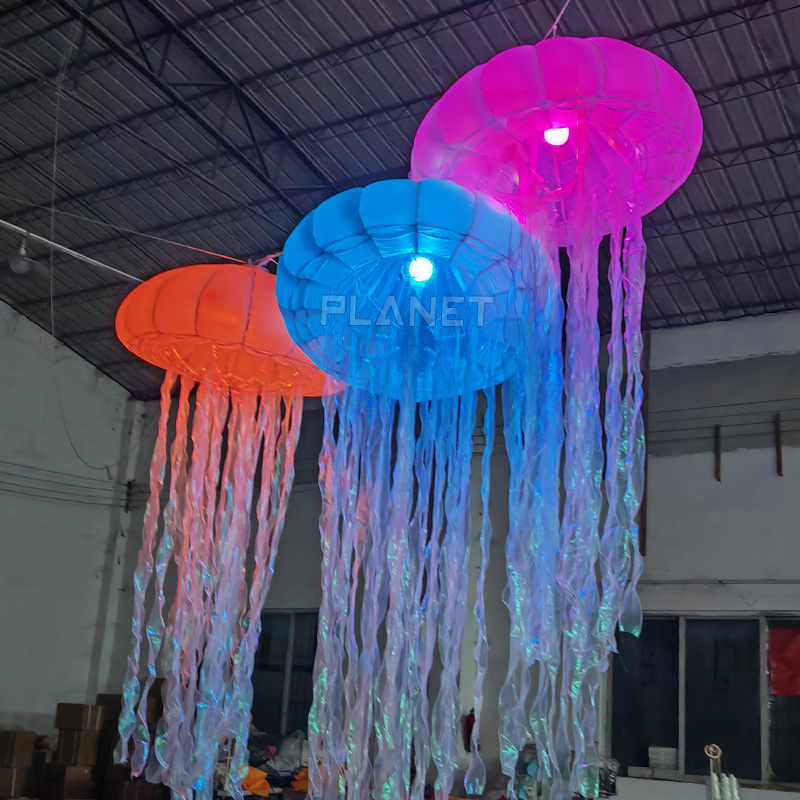Hanging Colorful LED Wedding Event Inflatable Jellyfish Balloon for Decoration