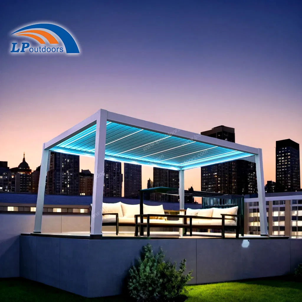 Versatile Aluminum Pergola for Patios with Unique Louvers Design