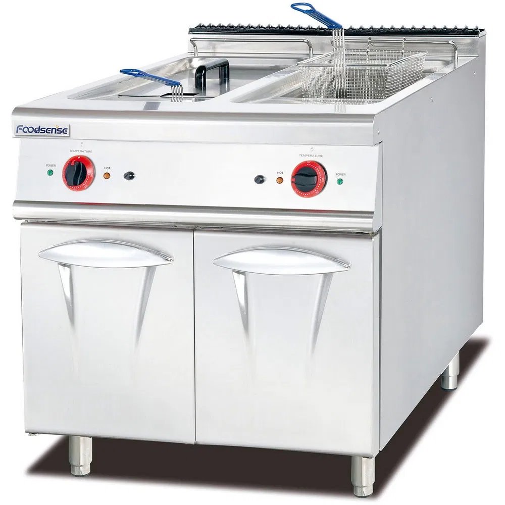 Free-Standing Commercial Kitchen Equipment Electric Lava Rock Grill with Cabinet