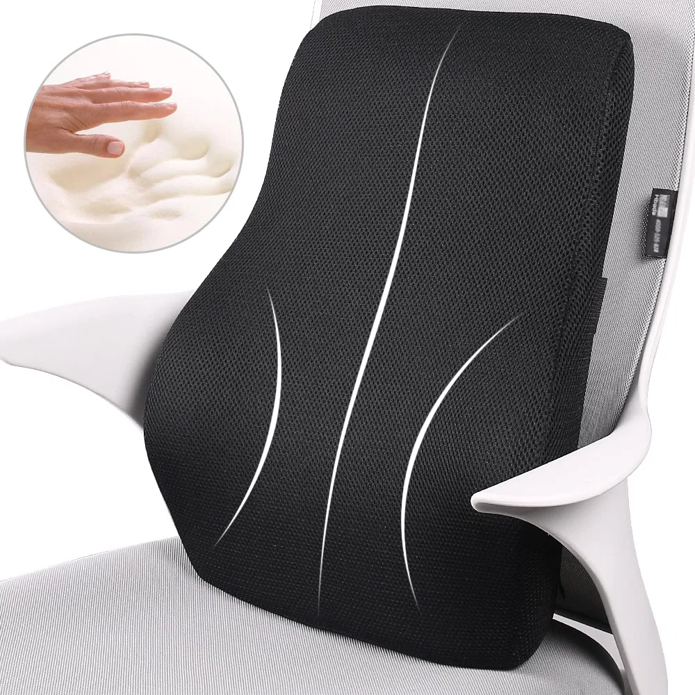 Custom Brand Embroidery Cushion Covers Memory Foam Lumbar Back Support Car Office Chair Seat Cushion