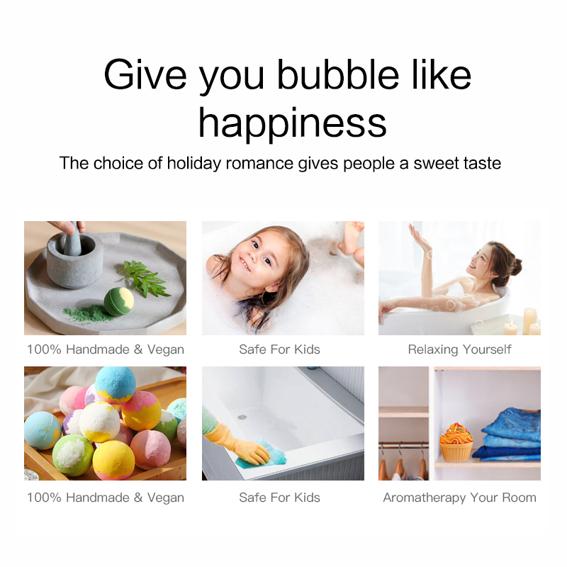 Hot Sale Factory Price Relax Help Sleep Bath Salt Bomb Fruit & Flower Essence Ball Moisturizing Bath Bombs