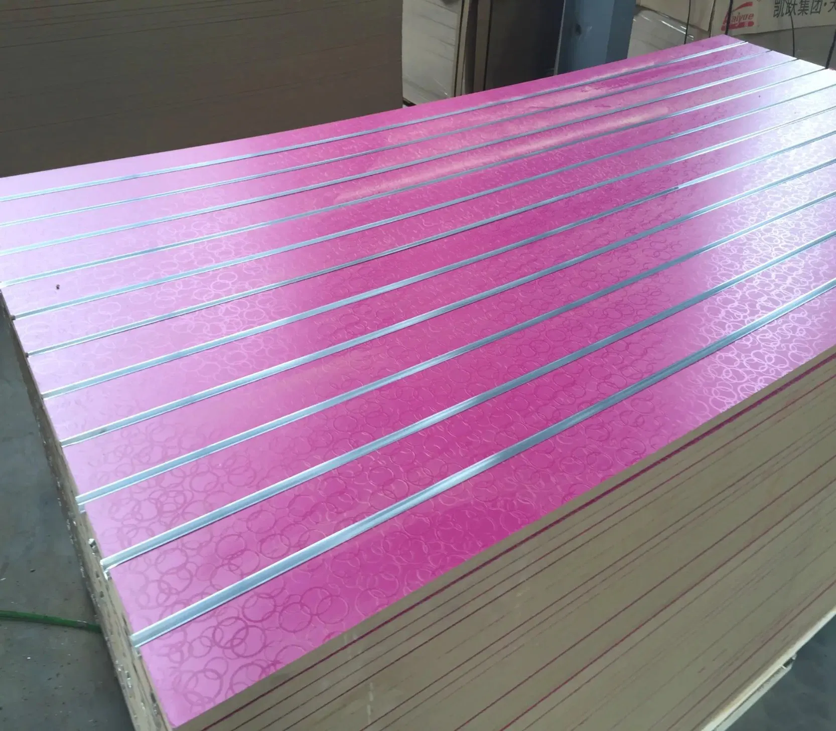 Factory Custom 4FT X 8 FT Melamine Grooved MDF Slatwall Panel for Shopping Store 15mm 18mm