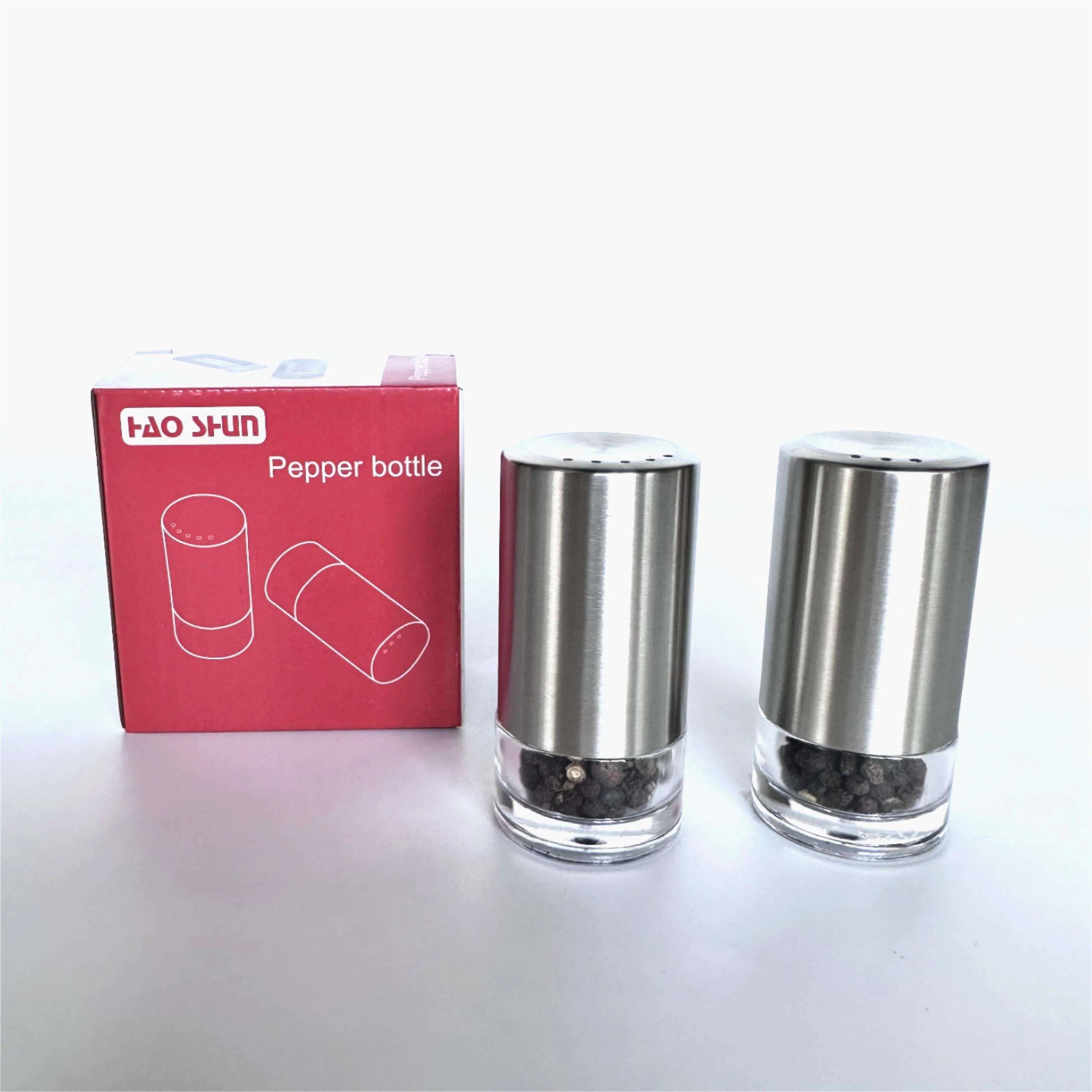 Wholesale Mini Spice Shaker Bottle Unique Custom Stainless Steel Salt and Pepper Shakers Set