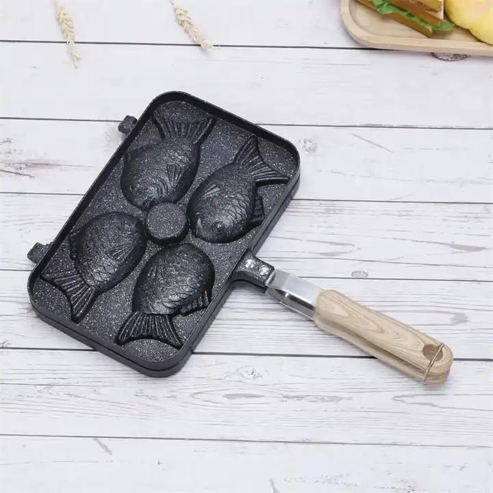 Portable Household Non-Stick Waffle Maker Mold Kitchen Pan Double Fish Oven Breakfast Waffle Maker