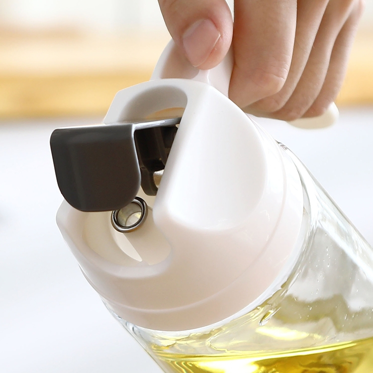 Factory Price Wholesale Empty Vinegar Glass with Spray Pourer Lid Olive Oil Bottle