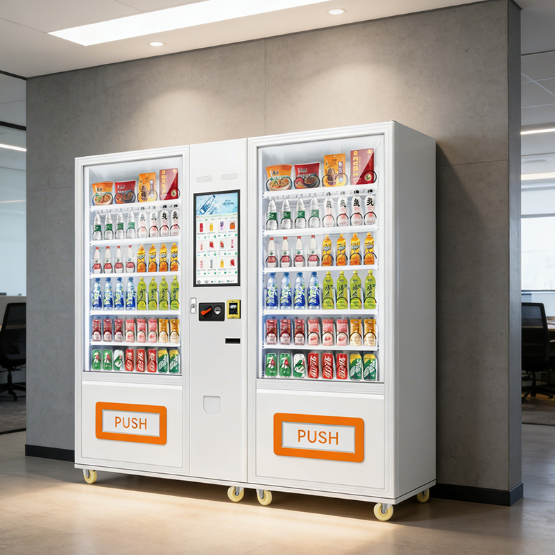 Smart Glass Front Beverage Snack Vending Machine with Cash Coin Card Payment